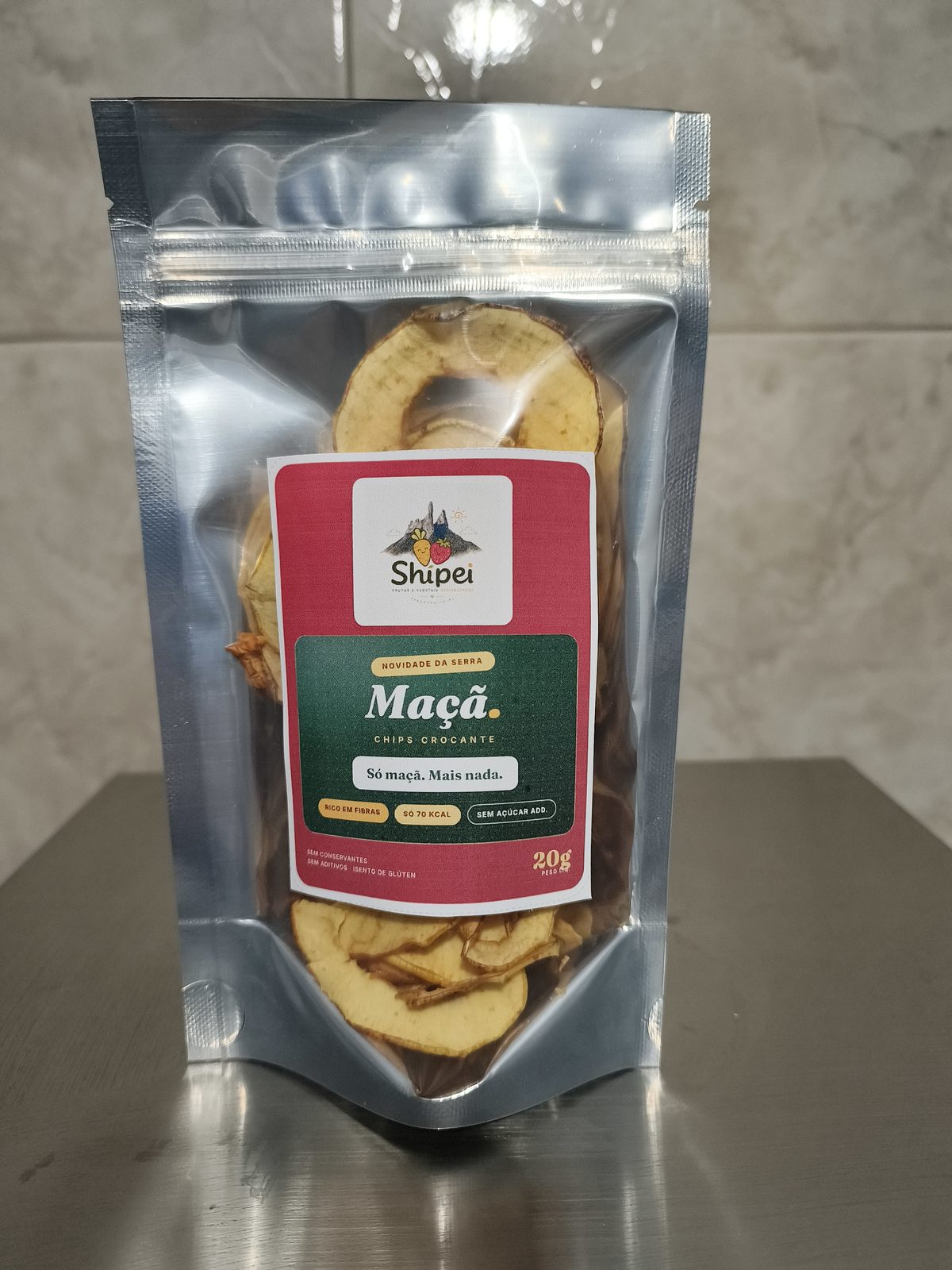 Maçã Chips Shipei — pacote de 20 g